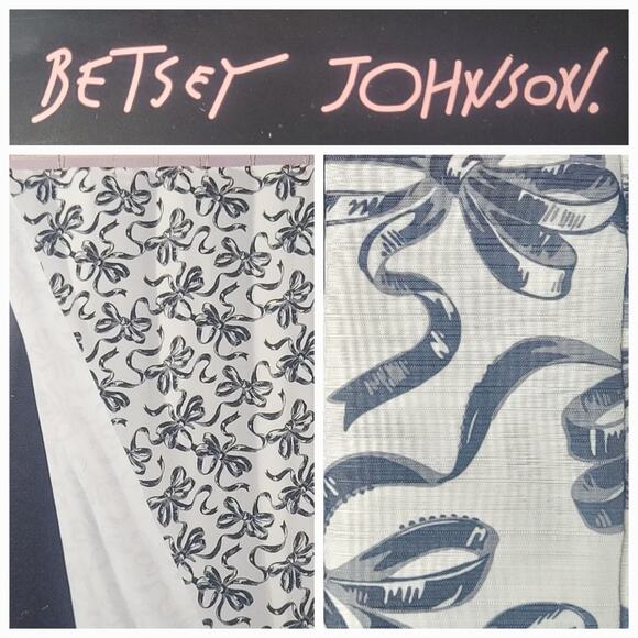 Betsey Johnson Ballet Bows Goth Coquette‎ Dark Lolita 14 Pc Shower Curtain Set - Picture 1 of 8